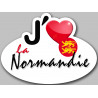 j'aime la Normandie - 15x11cm - Sticker/autocollant