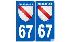 numéro immatriculation ville de Strasbourg - Sticker/autocollant