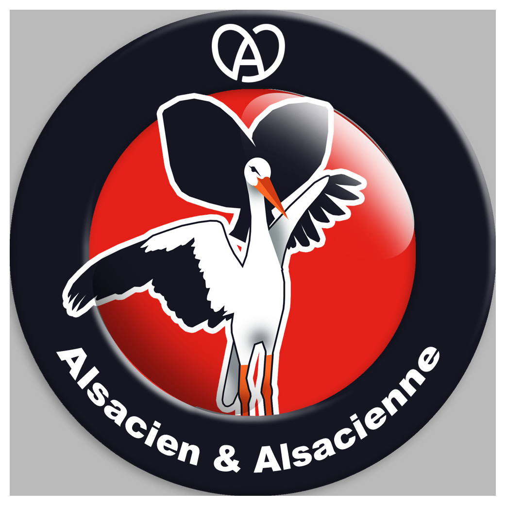 Alsacien & Alsacienne - 15cm - Sticker/autocollant