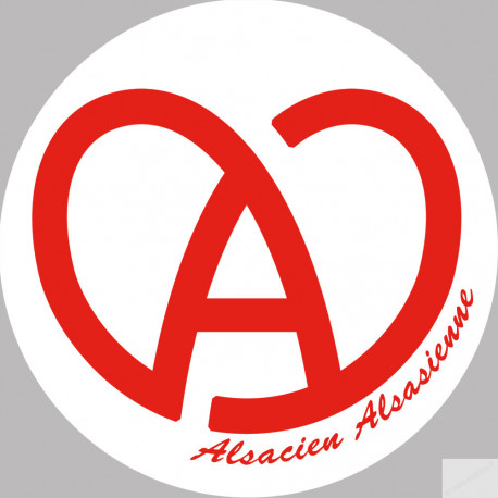 Sticker / autocollant Alsace blanc et rouge - 15cm