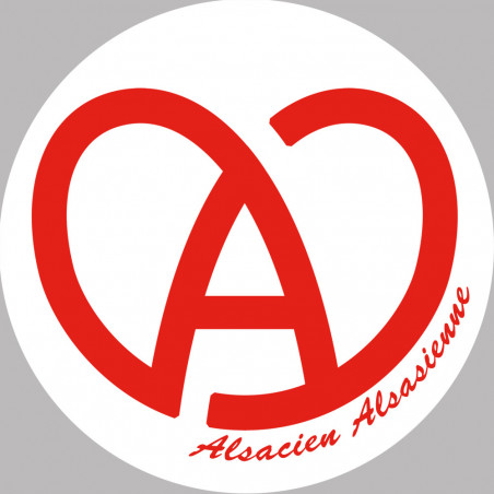 Alsace blanc et rouge - 15cm - Sticker/autocollant