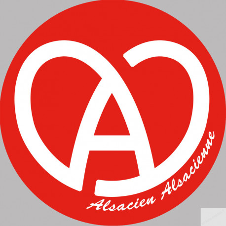  Alsace rouge et blanc - 20cm - Sticker/autocollant