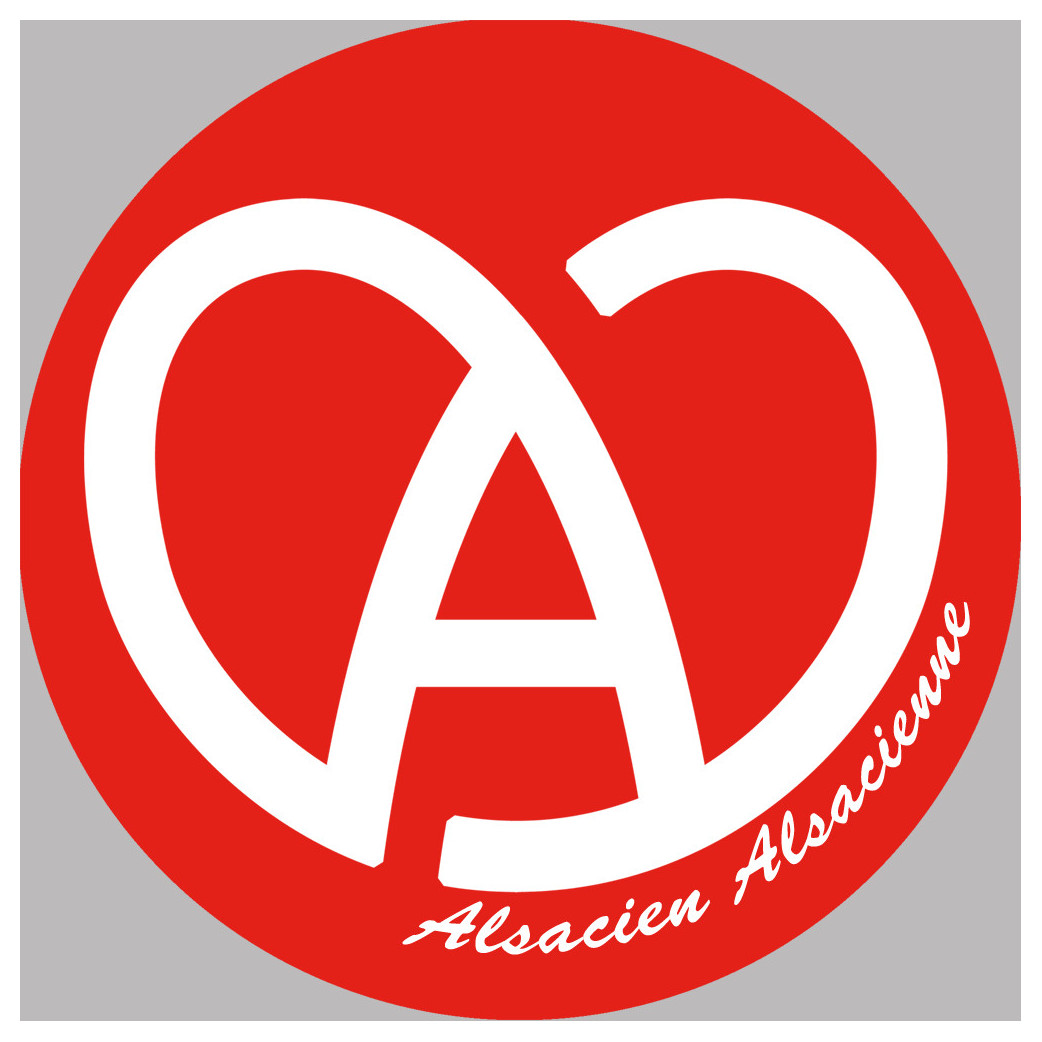 Alsace rouge et blanc - 15cm - Sticker/autocollant