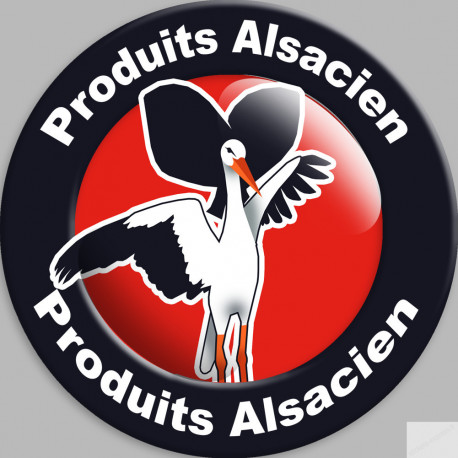 produits Alsacien cigogne - 15cm - Sticker/autocollant