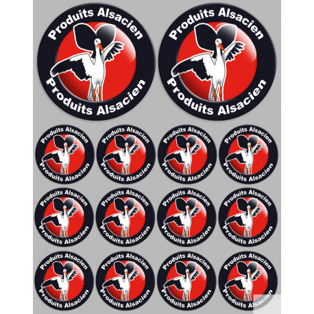 Produits Alsacien cigogne - 2fois 10cm/12fois 5cm - Sticker/autocollant