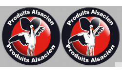 série Produits Alsacien cigogne - 2stickers de 10cm - Sticker/autocollant