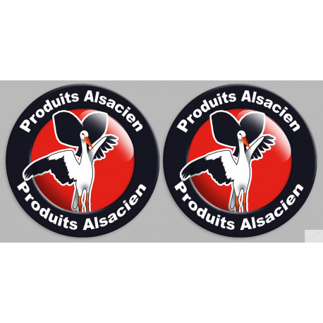 Produits Alsacien cigogne - 2fois 10cm - Sticker/autocollant