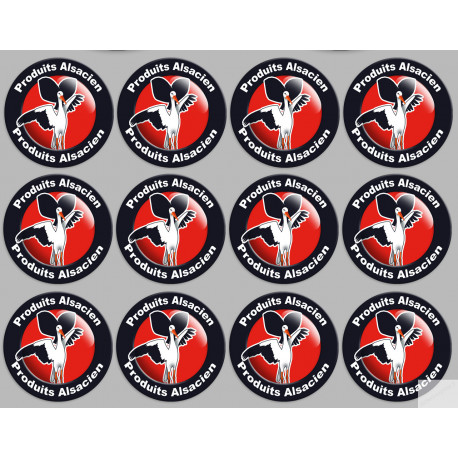 Produits Alsacien cigogne - 12fois de 5cm - Sticker/autocollant