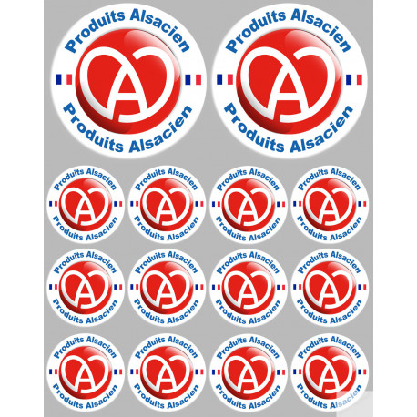 Produits Alsacien - 2fois 10cm/12fois 5cm - Sticker/autocollant