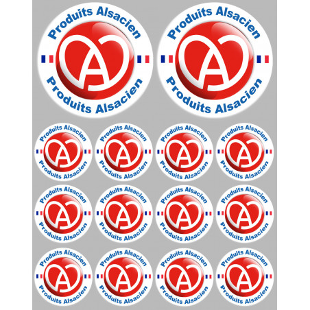 série Produits Alsacien - 2x10cm/12x5cm - Sticker/autocollant