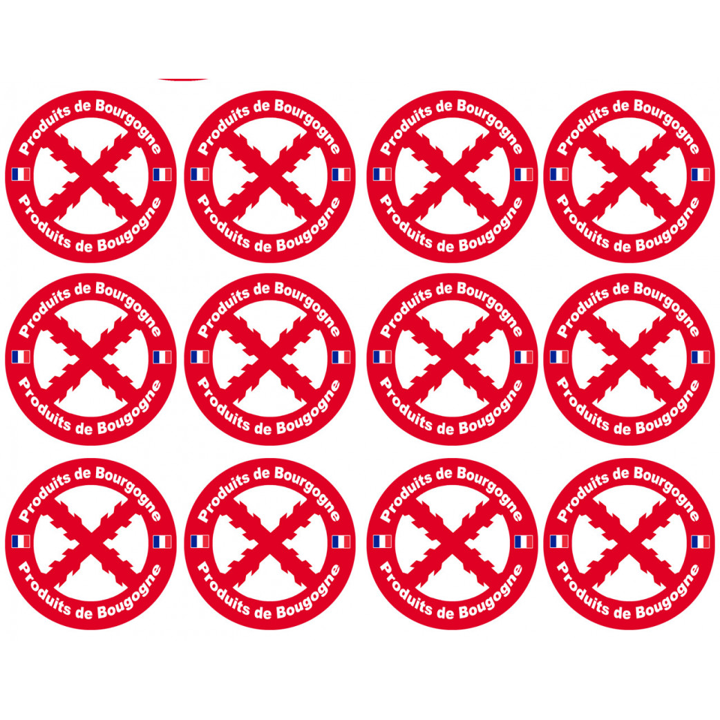 Produits Bourguignons - 12fois 5cm - Sticker/autocollant