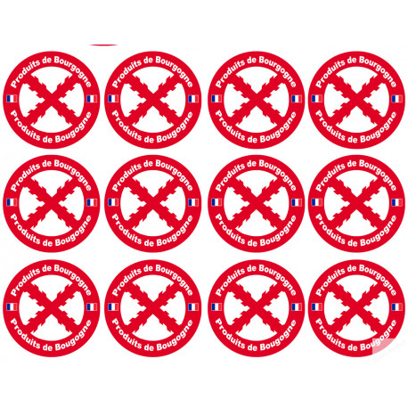 Produits Bourguignons - 12fois 5cm - Sticker/autocollant