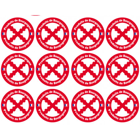 Produits Bourguignons - 12fois 5cm - Sticker/autocollant