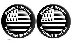Produit breton drapeau - 2 stickers de 10cm - Sticker/autocollant