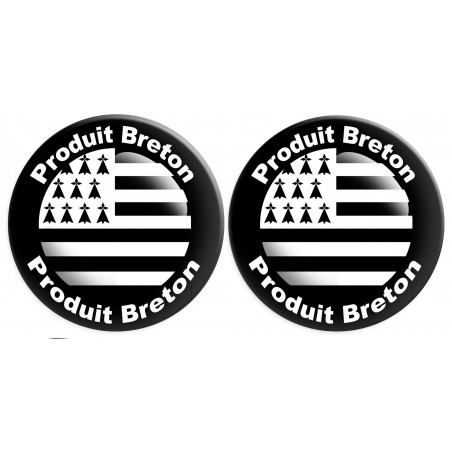 Produit breton drapeau - 2 stickers de 10cm - Sticker/autocollant