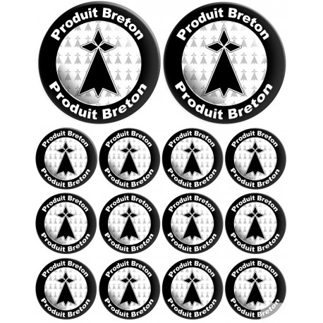Produits bretons hermine - 2fois 10cm / 12fois 5cm - Sticker/autocollant Produits bretons hermine - 2fois 10cm / 12fois 5cm - Sticker/autocollant