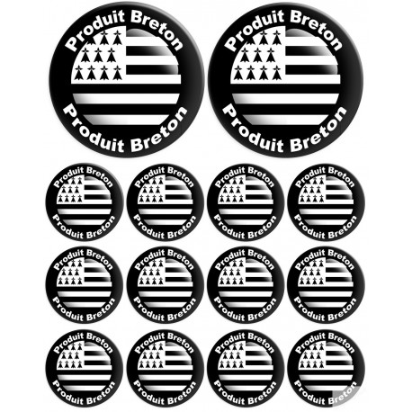 Produit drapeau breton - 2fois 10cm / 12fois 5cm - Sticker/autocollant