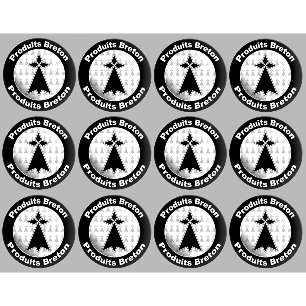 Produit breton hermine - 12fois 5cm - Sticker/autocollant
