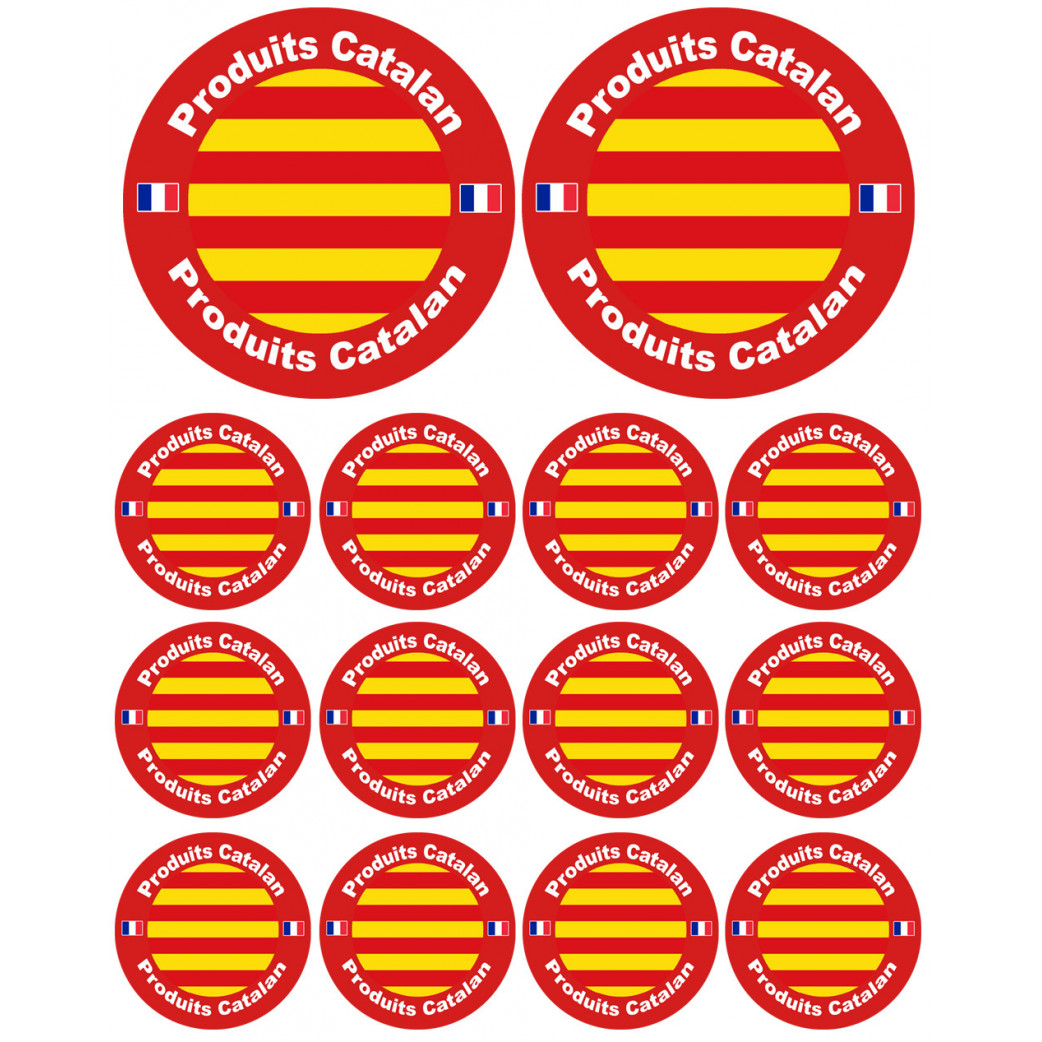 Produits Catalan - 2fois 10cm et 12fois 5cm - Sticker/autocollant