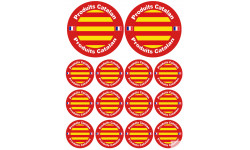 Produits Catalan - 2 stickers de 10cm et 12 stickers de 5cm - Sticker/autocollant
