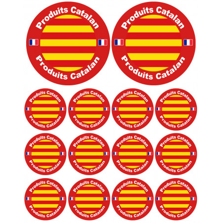 Produits Catalan - 2fois 10cm et 12fois 5cm - Sticker/autocollant