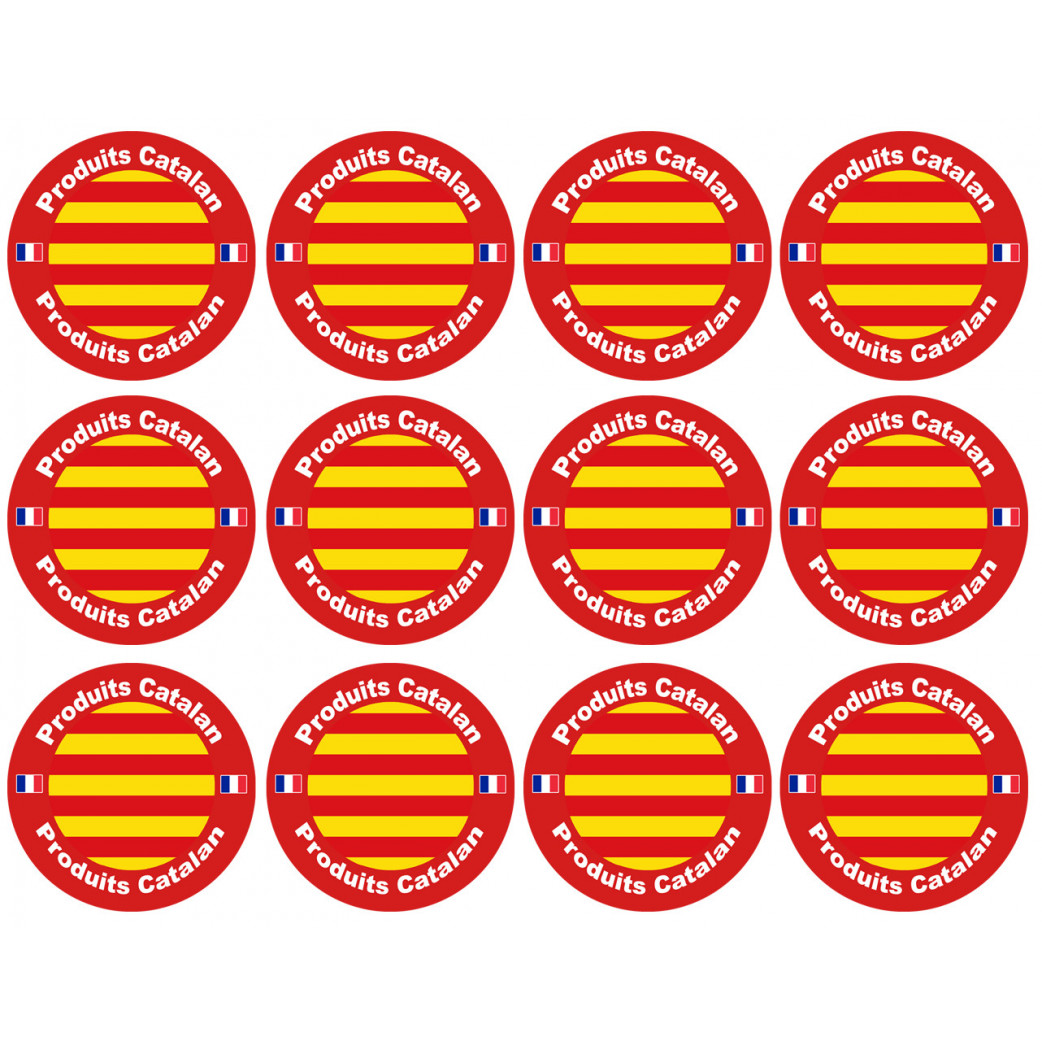 Produits Catalan - 12fois 5cm - Sticker/autocollant