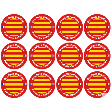 Produits Catalan - 12 stickers de 5cm - Sticker/autocollant