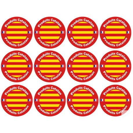 Produits Catalan - 12fois 5cm - Sticker/autocollant