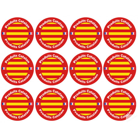 Produits Catalan - 12fois 5cm - Sticker/autocollant