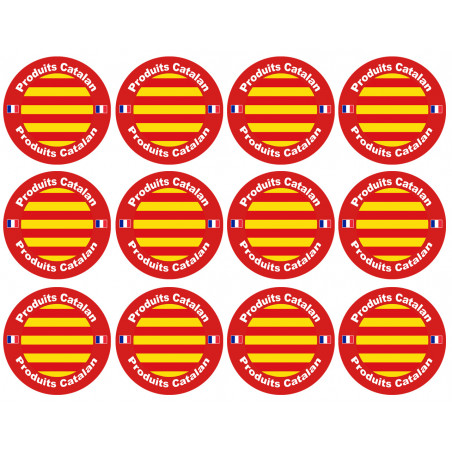 Produits Catalan - 12 stickers de 5cm - Sticker/autocollant