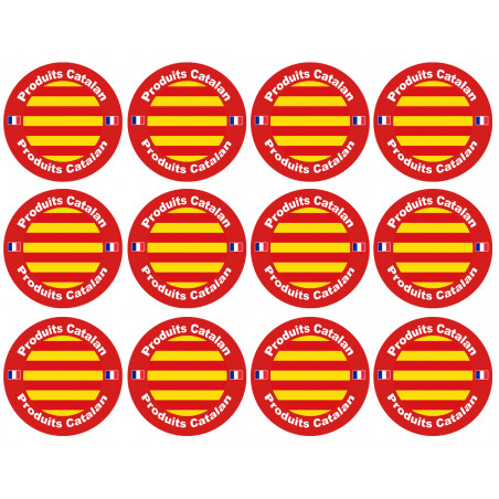 Produits Catalan - 12fois 5cm - Sticker/autocollant
