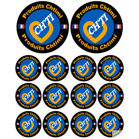 Produits Chtimi - 2 stickers de 10cm et 12 stickers de 5cm - Sticker/autocollant