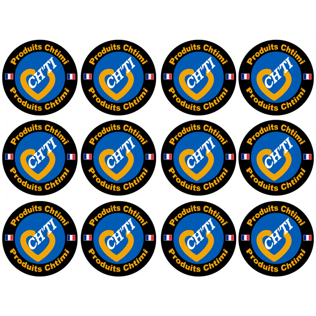 Produits Chtimi - 12 stickers de 5cm - Sticker/autocollant