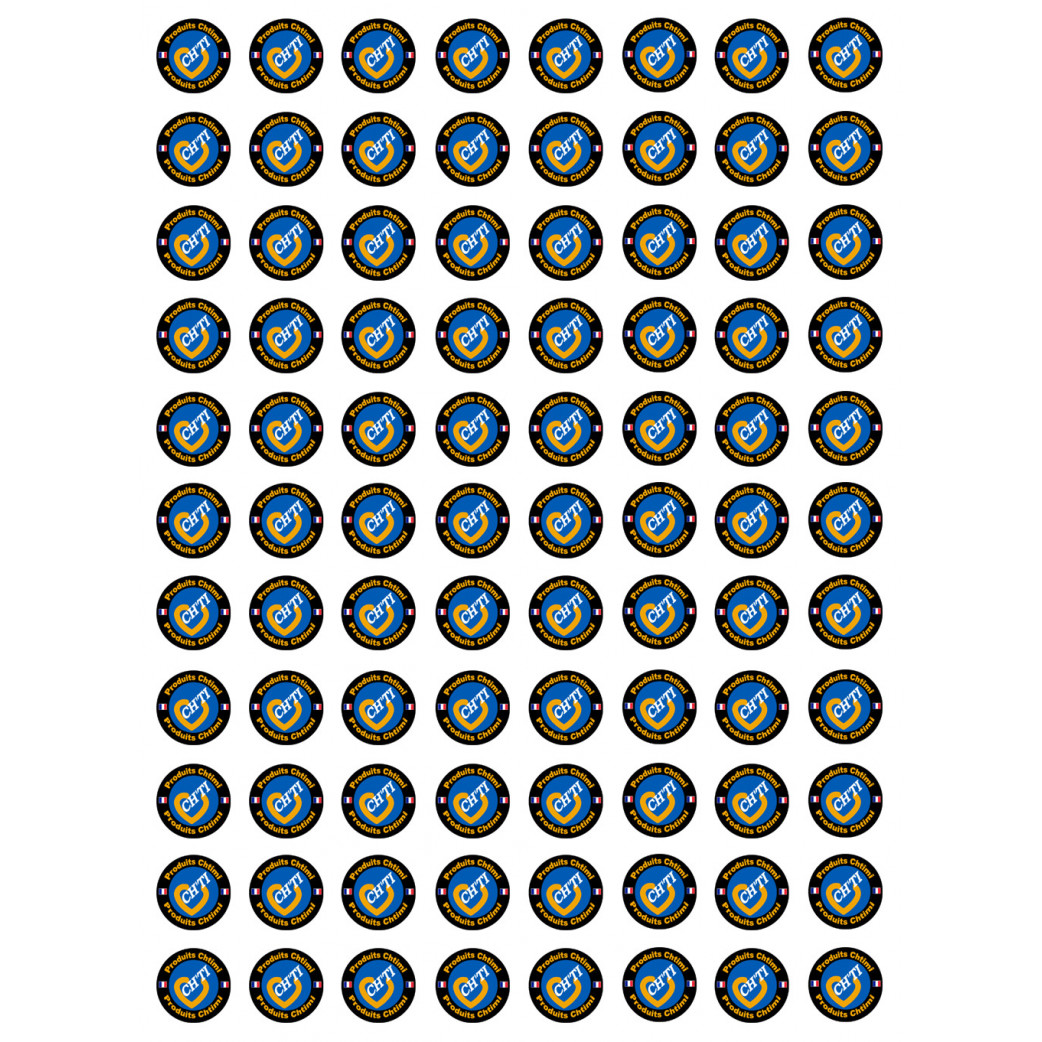 Produits Chtimi - 88 stickers de 2cm - Sticker/autocollant