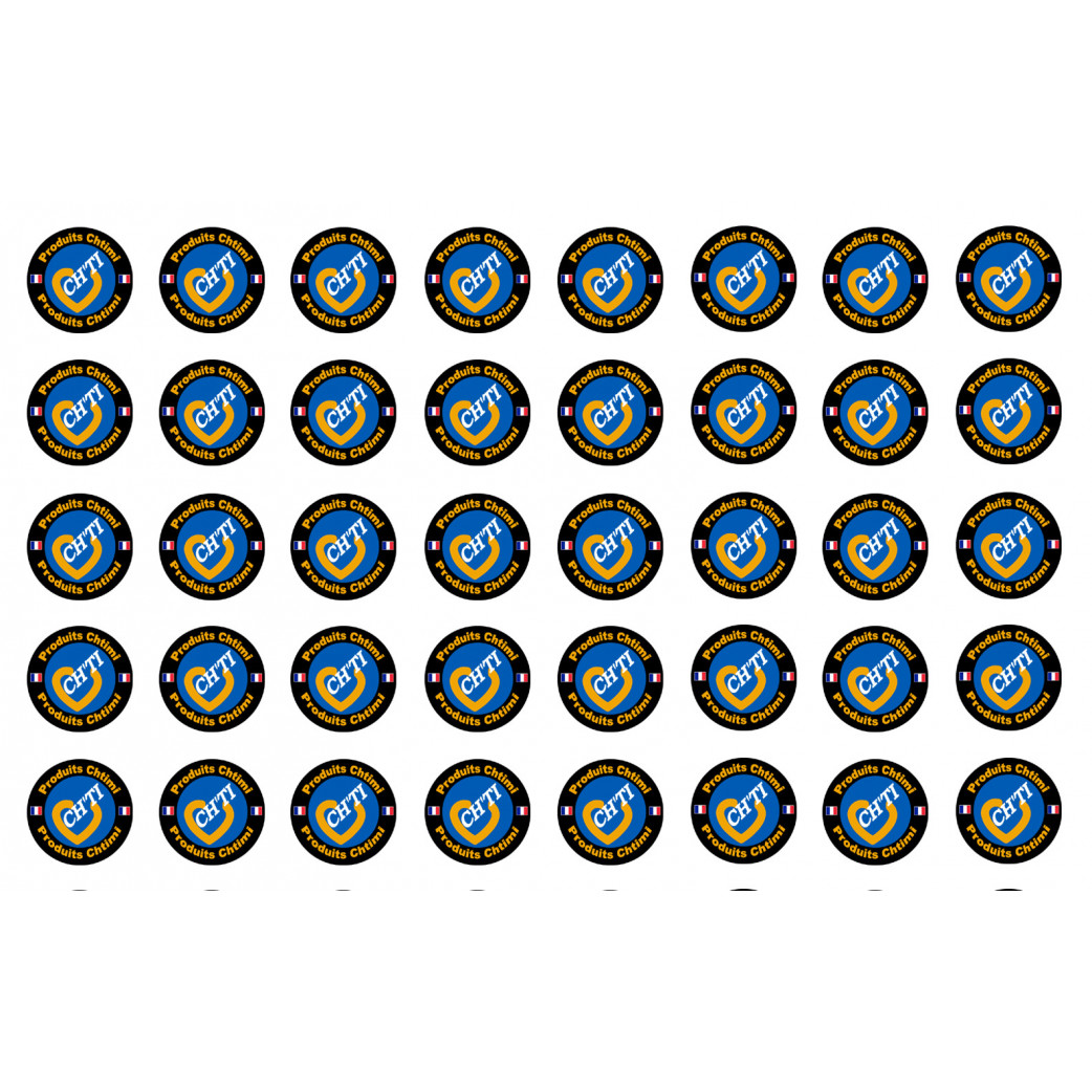 Produits Chtimi - 40 stickers de 2cm - Sticker/autocollant