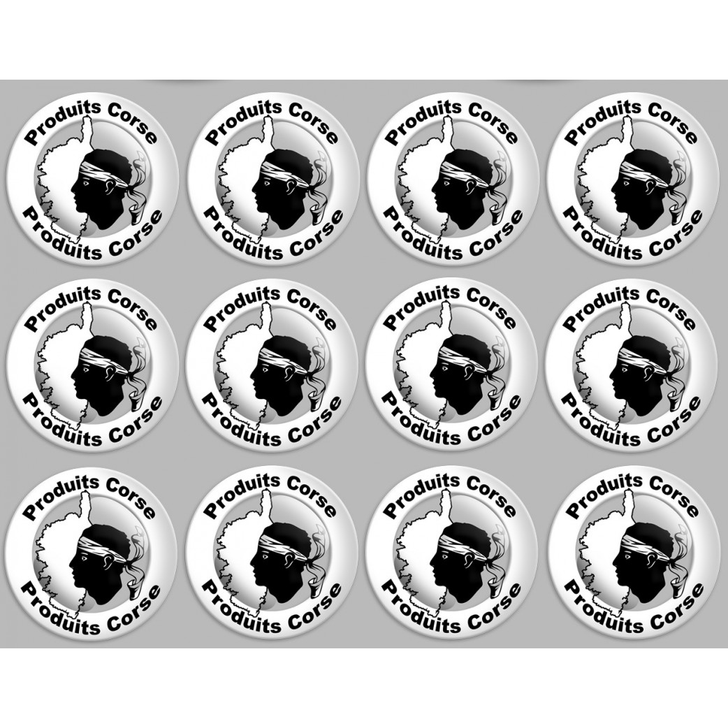 Produits Corse carte - 12fois 5cm - Sticker/autocollant