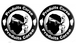 Produits Corse - 2 stickers de 10cm - Sticker/autocollant