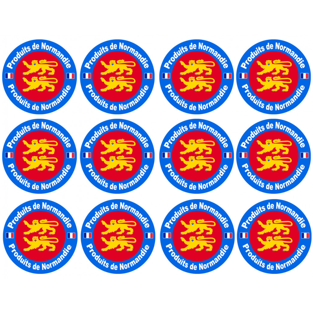 Produits de Normandie - 12stickers 5cm - Sticker/autocollant