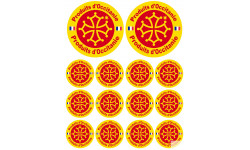 Produits d'Occitanie -  2 stickers 10cm /  12 stickers de 5cm - Sticker/autocollant