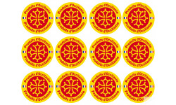 Produits d'Occitanie - 12 stickers de 5cm - Sticker/autocollant