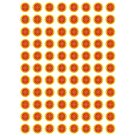 Produits d'Occitanie -  88 stickers de 2cm - Sticker/autocollant