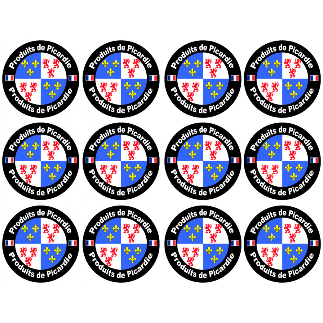 Produits Picardie - 12stickers 5cm - Sticker/autocollant