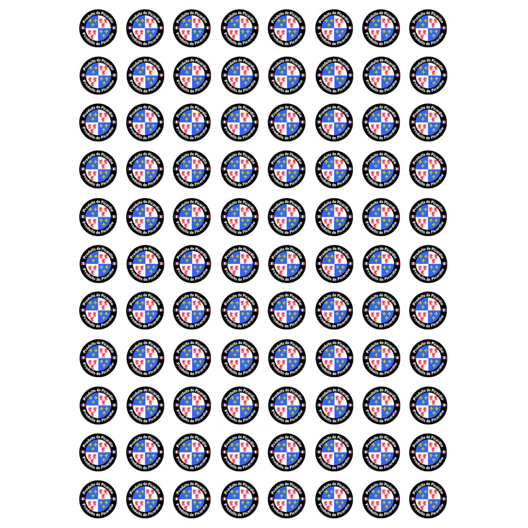 Produits Picardie - 88 stickers 2cm - Sticker/autocollant