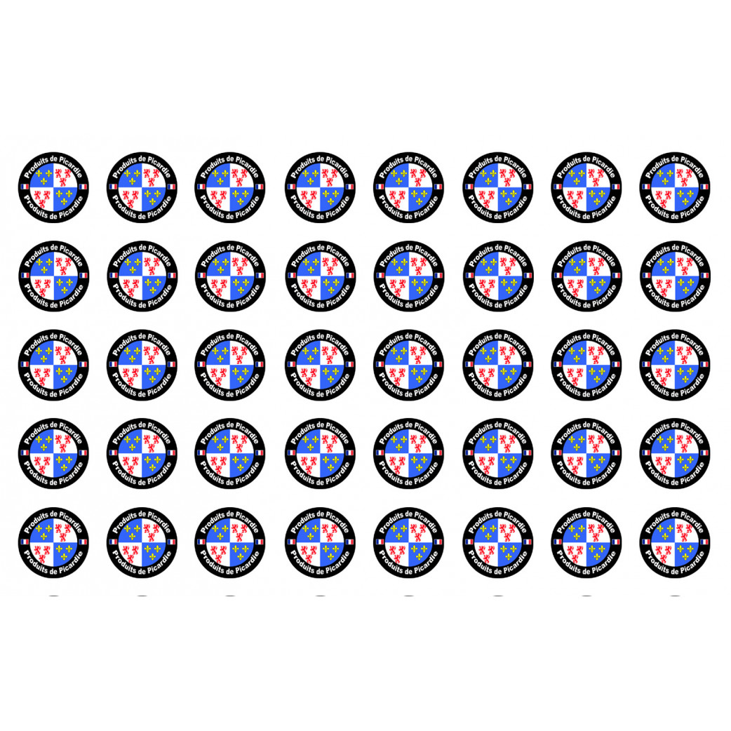 Produits Picardie - 40 stickers 2cm - Sticker/autocollant