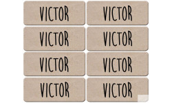 Prénom Victor - 8 stickers de 5x2cm - Sticker/autocollant