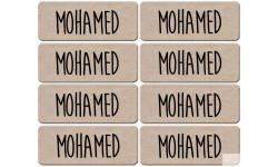 Prénom Mohamed - 8 stickers de 5x2cm - Sticker/autocollant