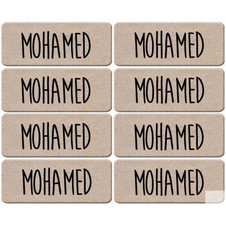 Prénom Mohamed - 8 stickers de 5x2cm - Sticker/autocollant