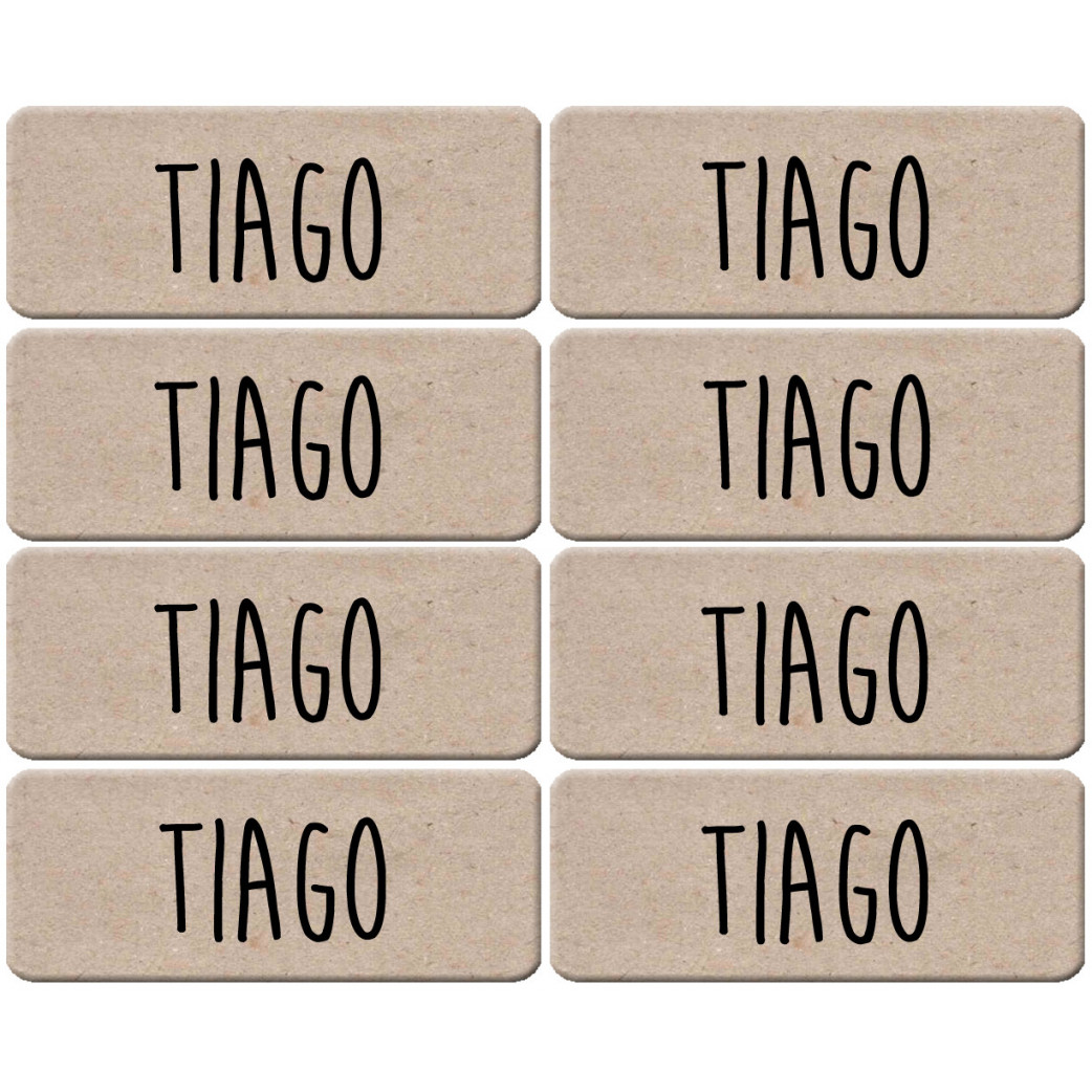 Prénom Tiago - 8 stickers de 5x2cm - Sticker/autocollant