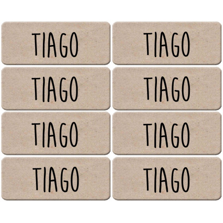 Prénom Tiago - 8 stickers de 5x2cm - Sticker/autocollant