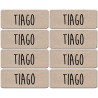 Prénom Tiago - 8 stickers de 5x2cm - Sticker/autocollant